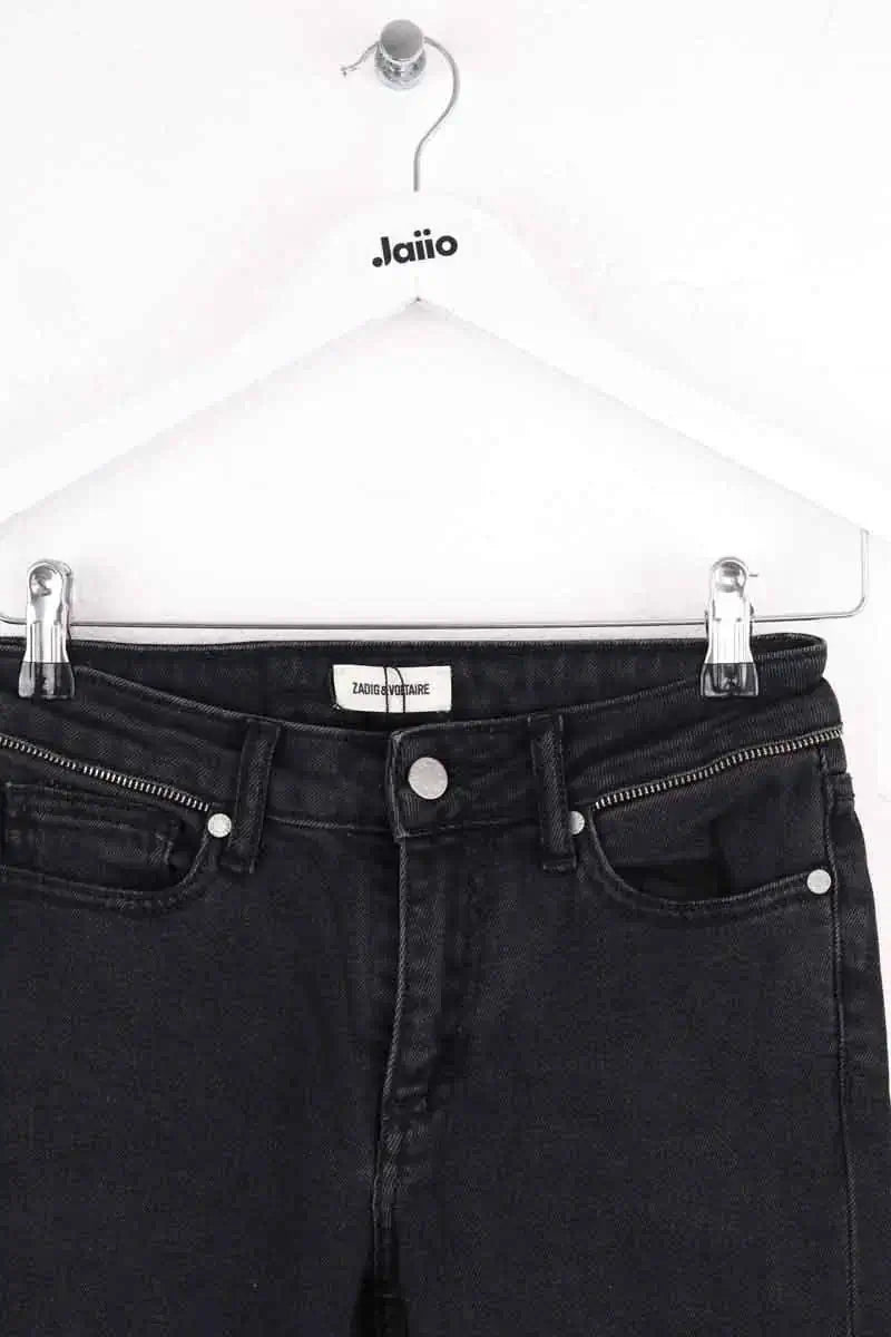 Jean slim Zadig & Voltaire Eva zip Noir en Coton