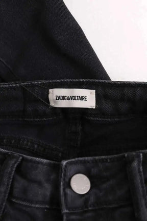 Jean slim Zadig & Voltaire Eva zip Noir en Coton