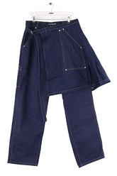 Jean droit Ouest Paris Apron pants Bleu en Coton, taille L - Seconde Main