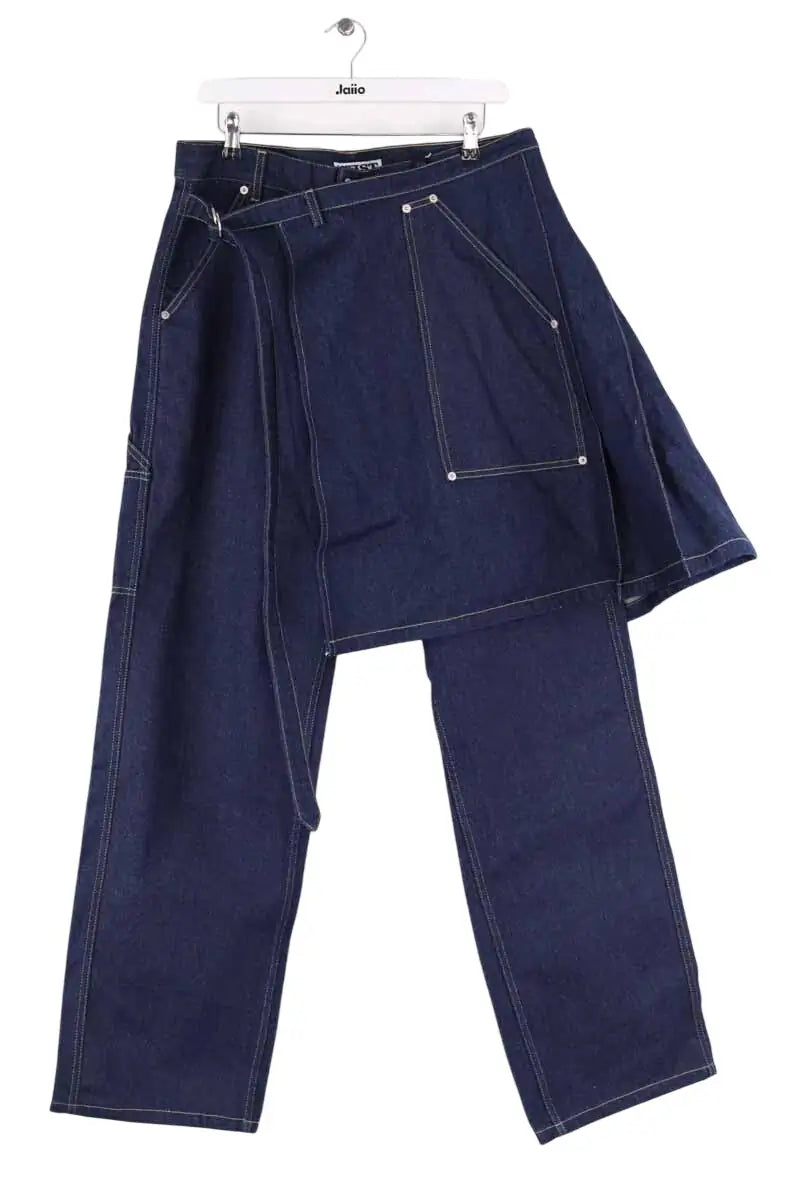 Jean droit Ouest Paris Apron pants Bleu en Coton, taille L - Seconde Main