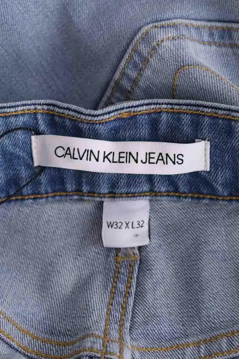 Jean slim Calvin Klein Bleu en Coton
