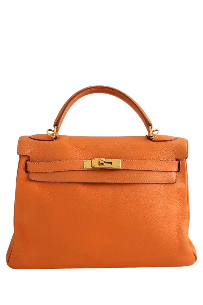 Sac porté épaule Hermès Orange en Cuir - Seconde Main