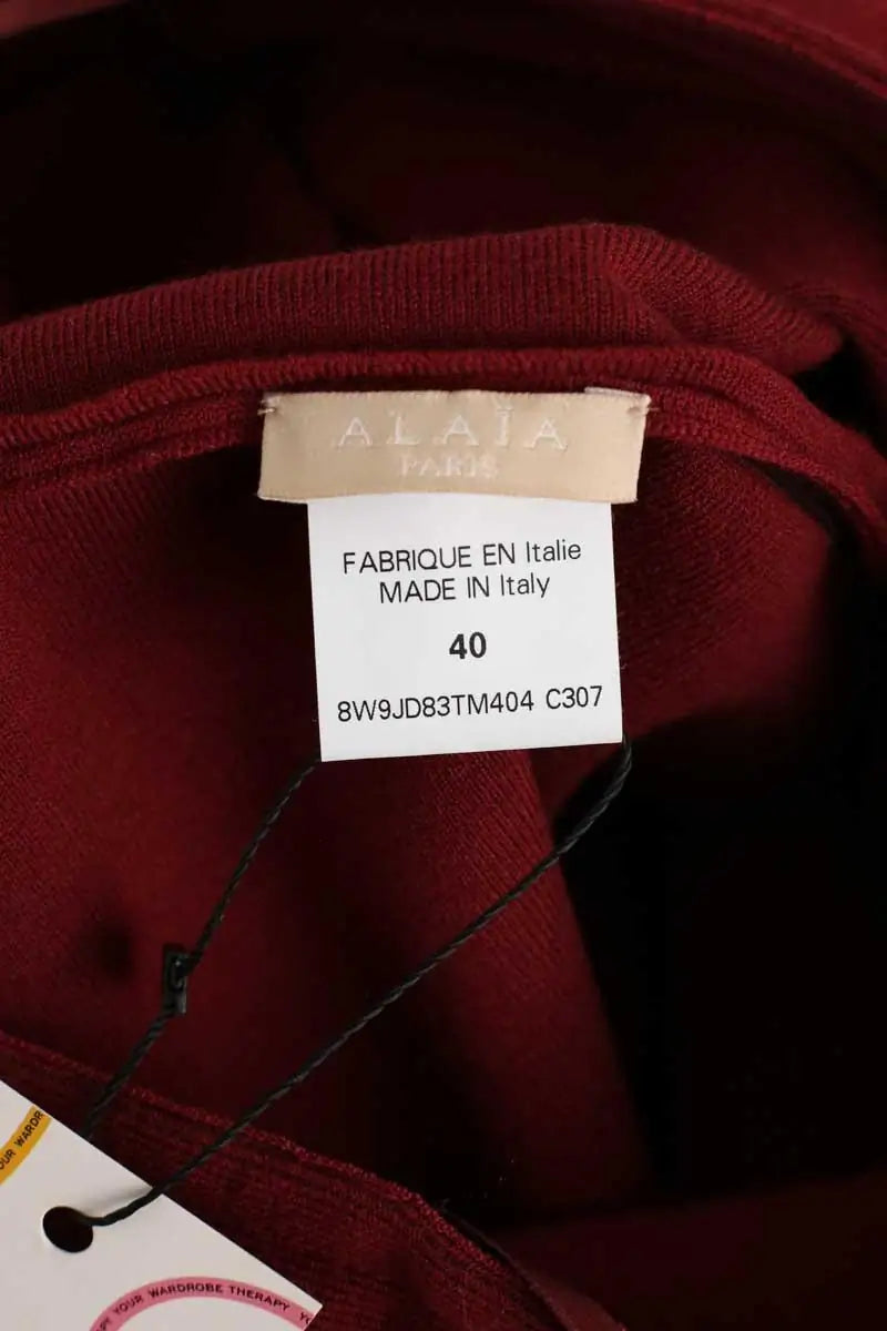 Jupe Alaïa Bordeaux en Laine