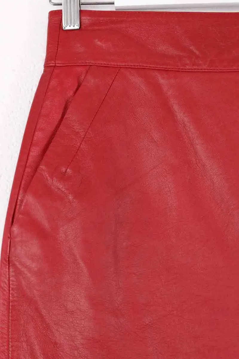 Jupe Ba&Sh Rouge en Cuir
