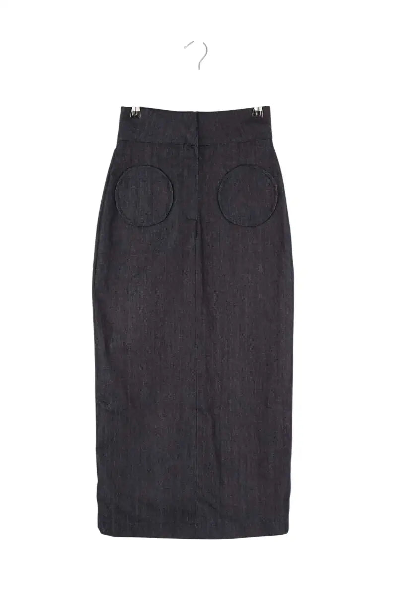 Jupe Destree Takashi denim jupe crayon avec poches circulaires Bleu en Denim, taille XS - Seconde Main