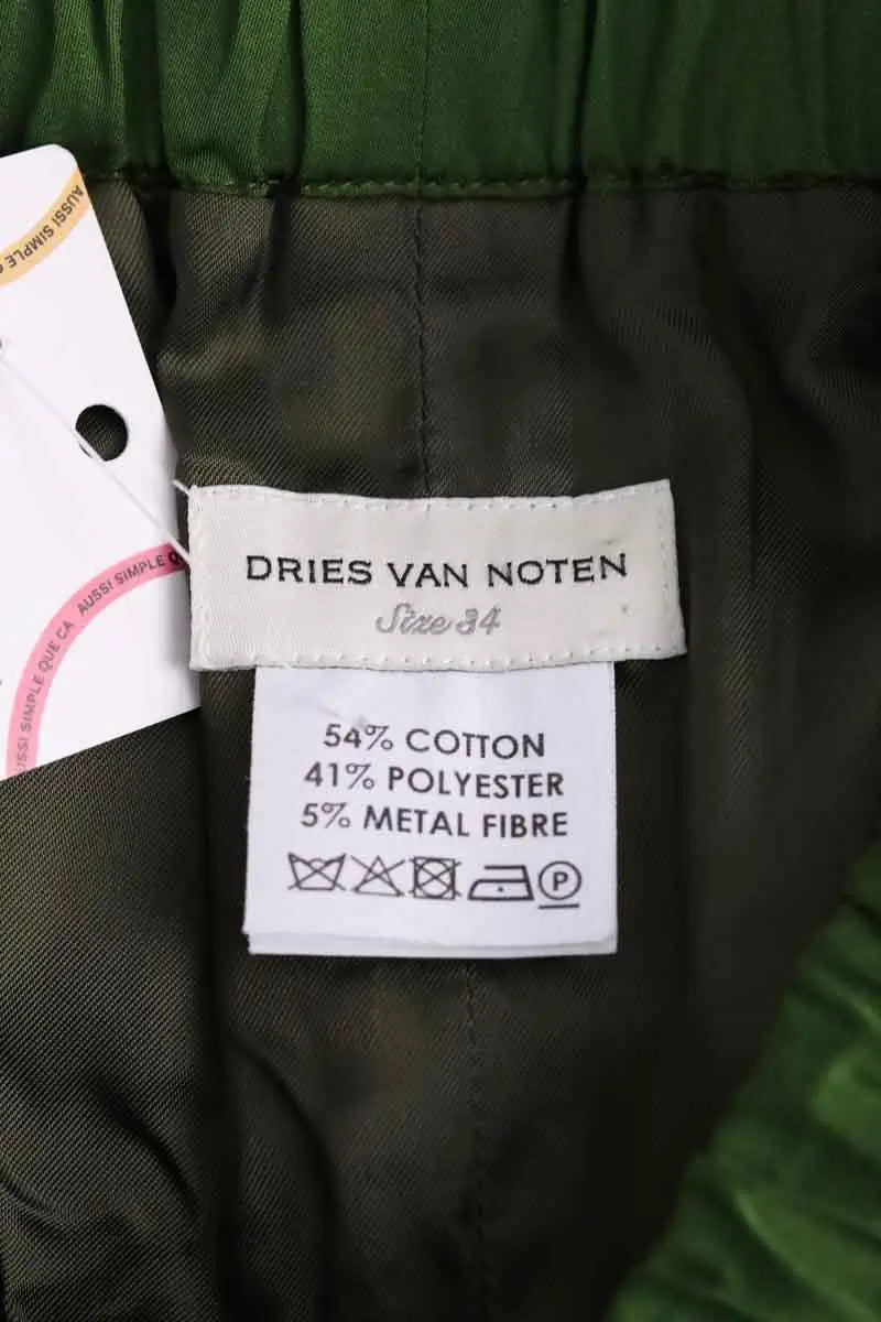 Jupe Dries Van Noten Vert en Coton