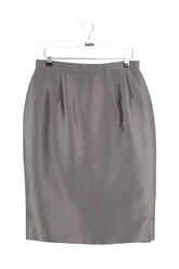 Jupe Emmanuelle Khanh Gris en Soie, taille L - Seconde Main