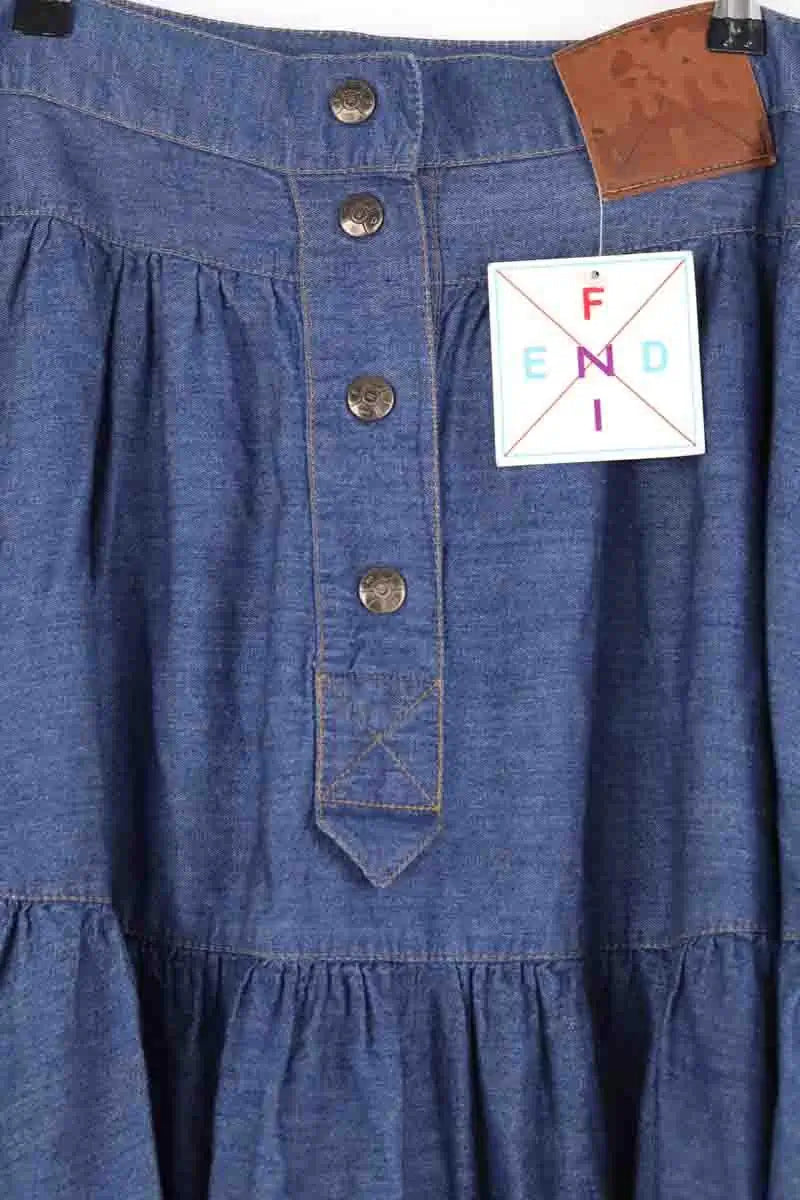 Jupe Fendi Bleu en Coton