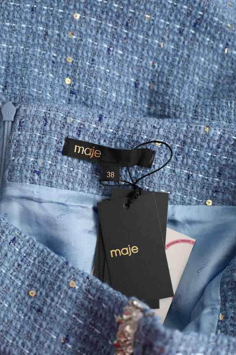 Jupe Maje Jilya Bleu en Polyester