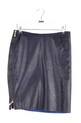 Jupe Maje Marine en Cuir, taille S - Seconde Main