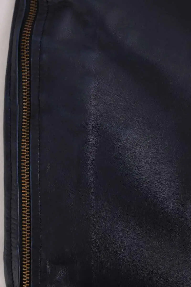 Jupe Maje Marine en Cuir