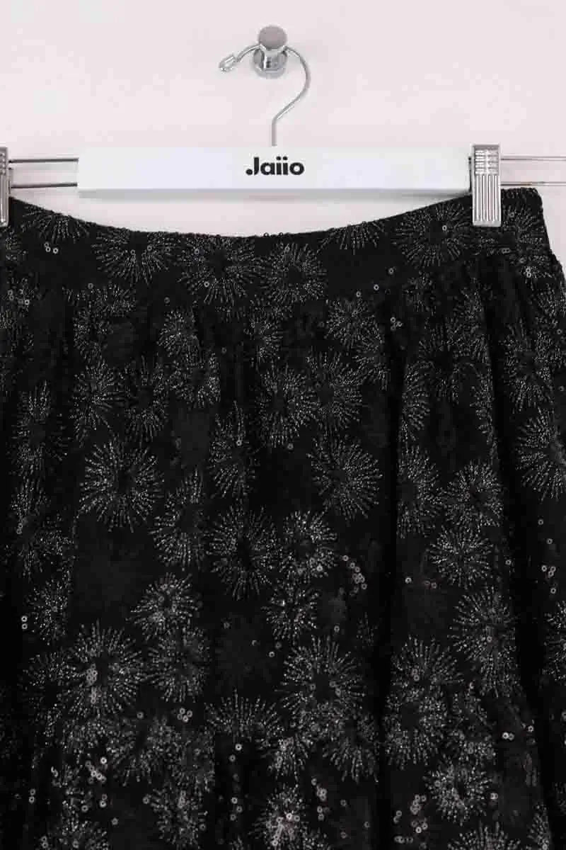 Jupe Maje Noir en Paillettes
