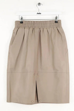 Jupe Max & Moi Beige en Cuir