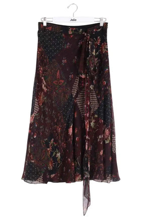 Jupe Ralph Lauren Marron en Soie, taille L - Seconde Main