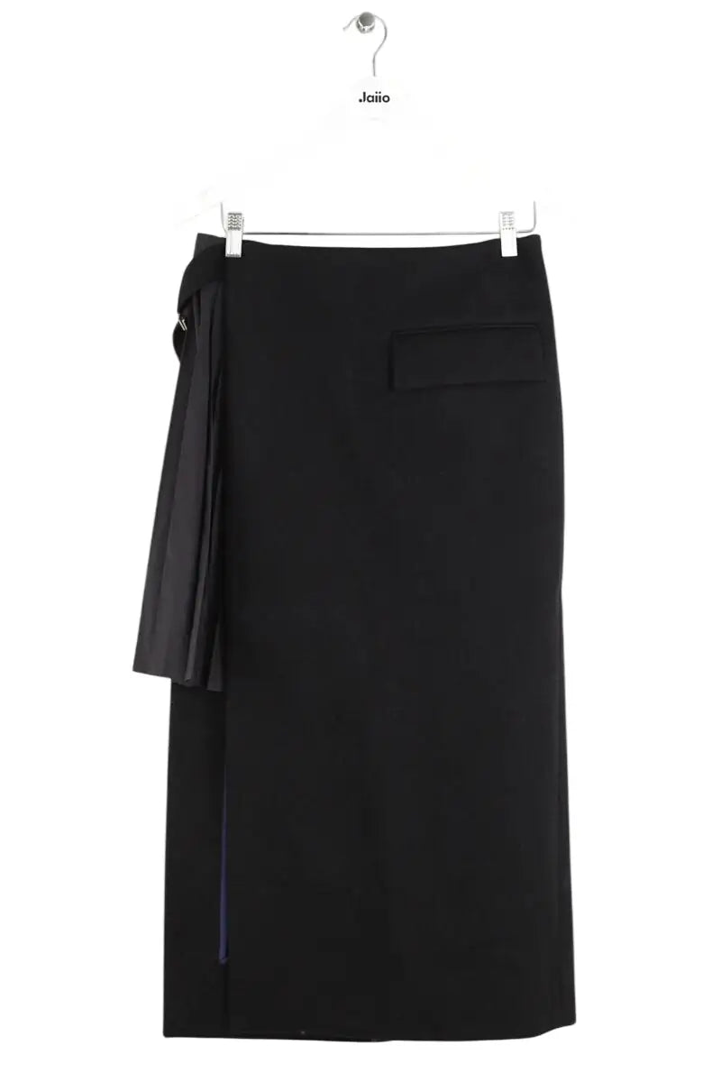 Jupe Sacai Noir en Laine, taille L - Seconde Main