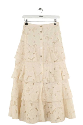 Jupe Sandro Orlivia Ecru en Polyester, taille S - Seconde Main