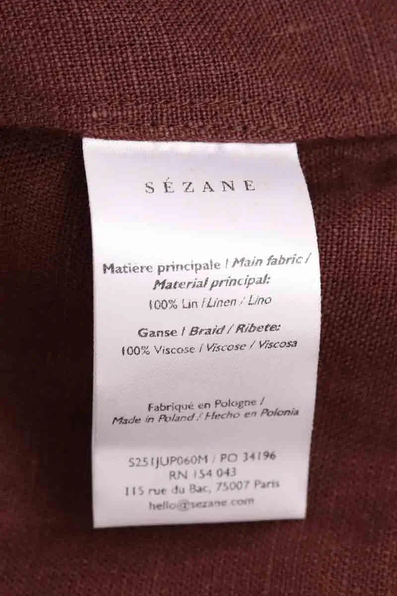 Jupe Sézane Marron en Lin