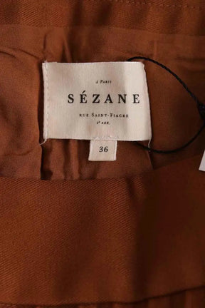 Jupe Sézane Marron en Synthétique