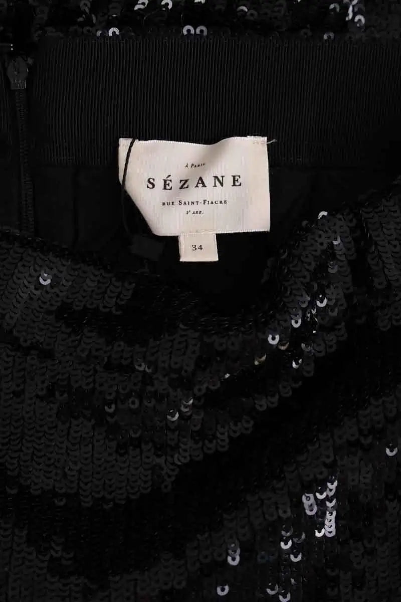 Jupe Sézane Noir en Paillettes