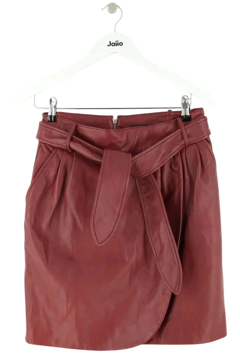 Jupe Tara Jarmon Bordeaux en Cuir, taille M - Seconde Main