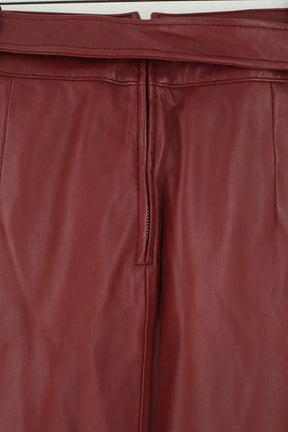 Jupe Tara Jarmon Bordeaux en Cuir