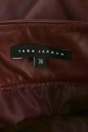 Jupe Tara Jarmon Bordeaux en Cuir