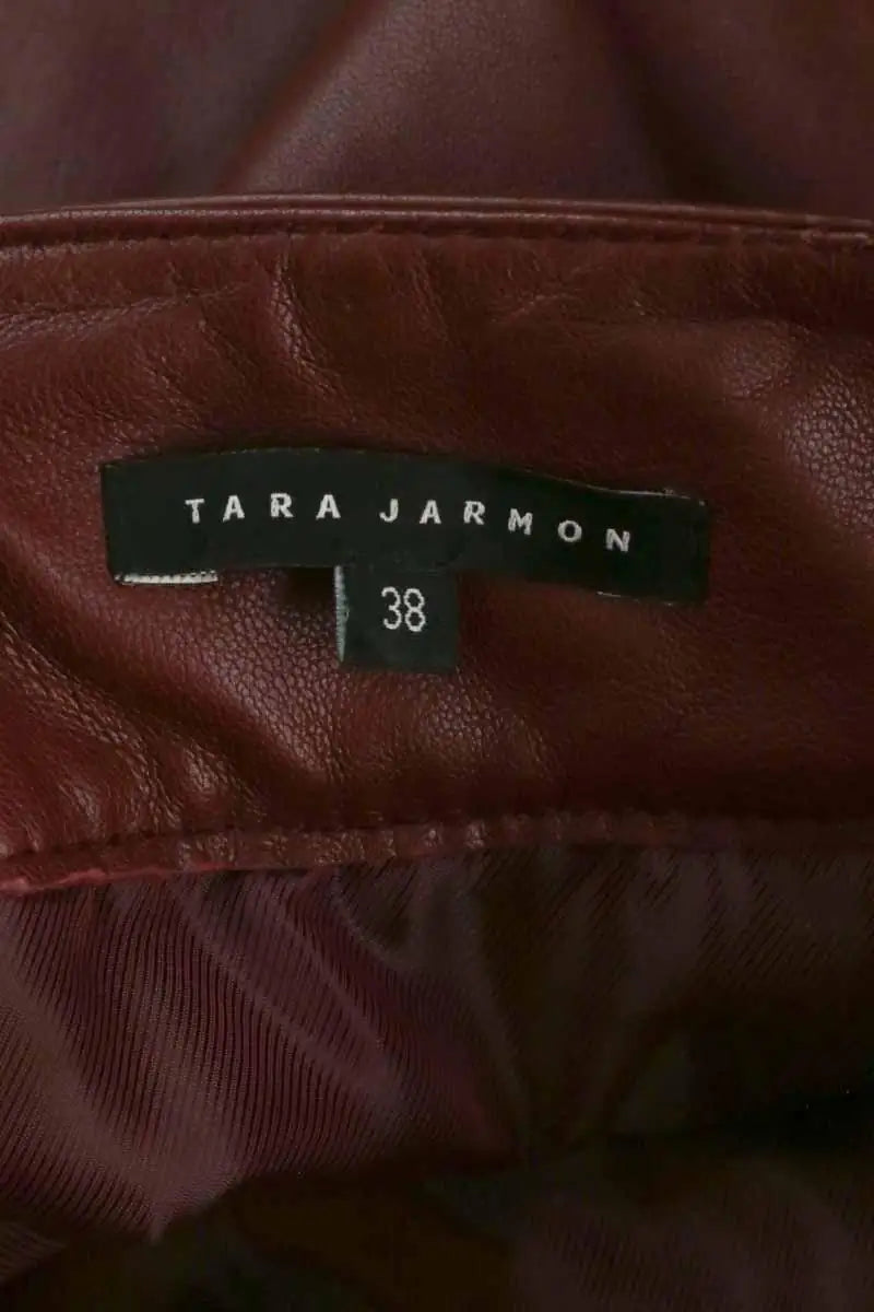 Jupe Tara Jarmon Bordeaux en Cuir