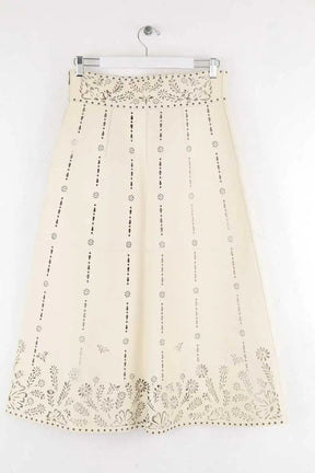 Jupe Valentino Ecru en Cuir