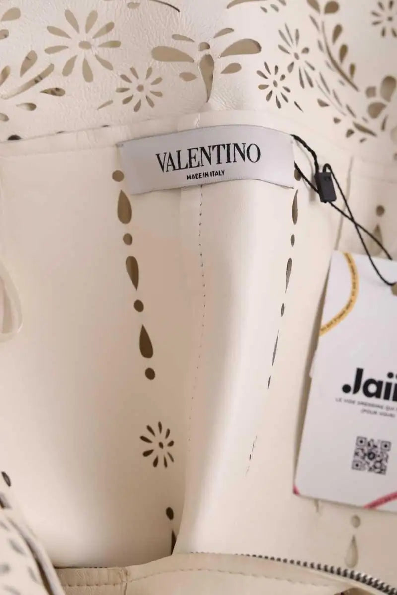 Jupe Valentino Ecru en Cuir
