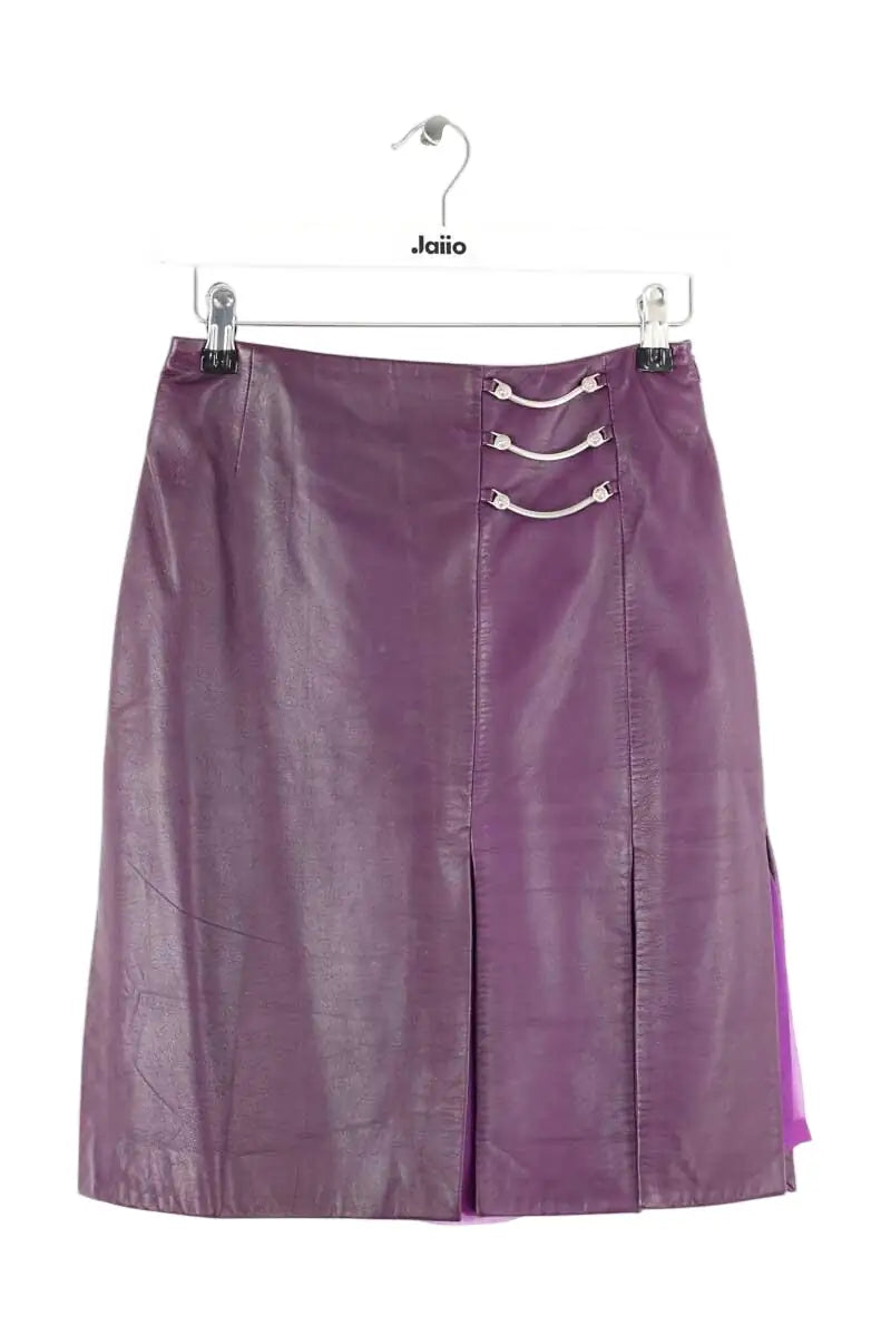 Jupe Versace Violet en Cuir, taille S - Seconde Main