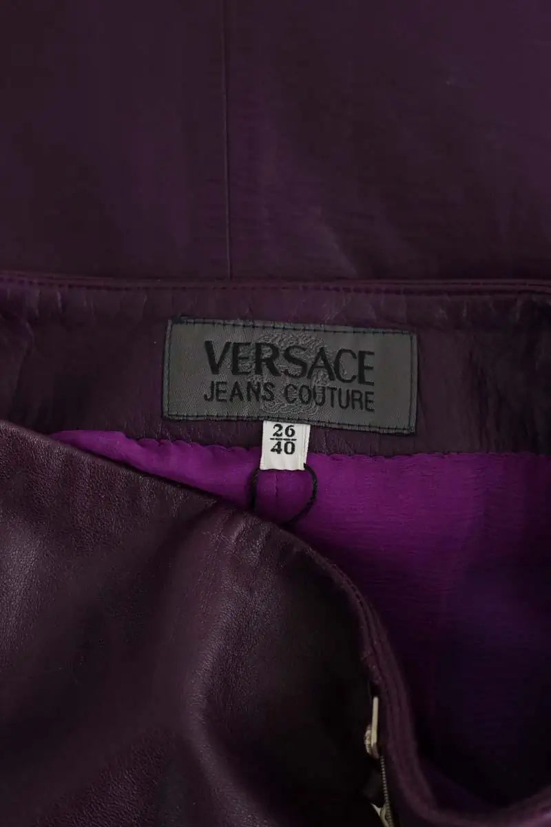 Jupe Versace Violet en Cuir