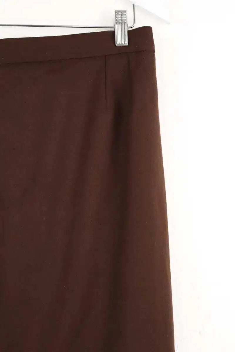 Jupe Yves Saint Laurent Marron en Laine