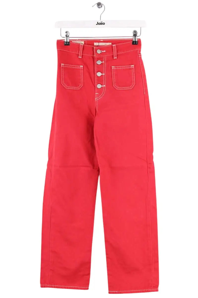 Jean droit Levi's Rouge en Coton, taille XS - Seconde Main