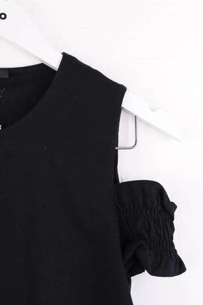 Top Maje Noir en Coton