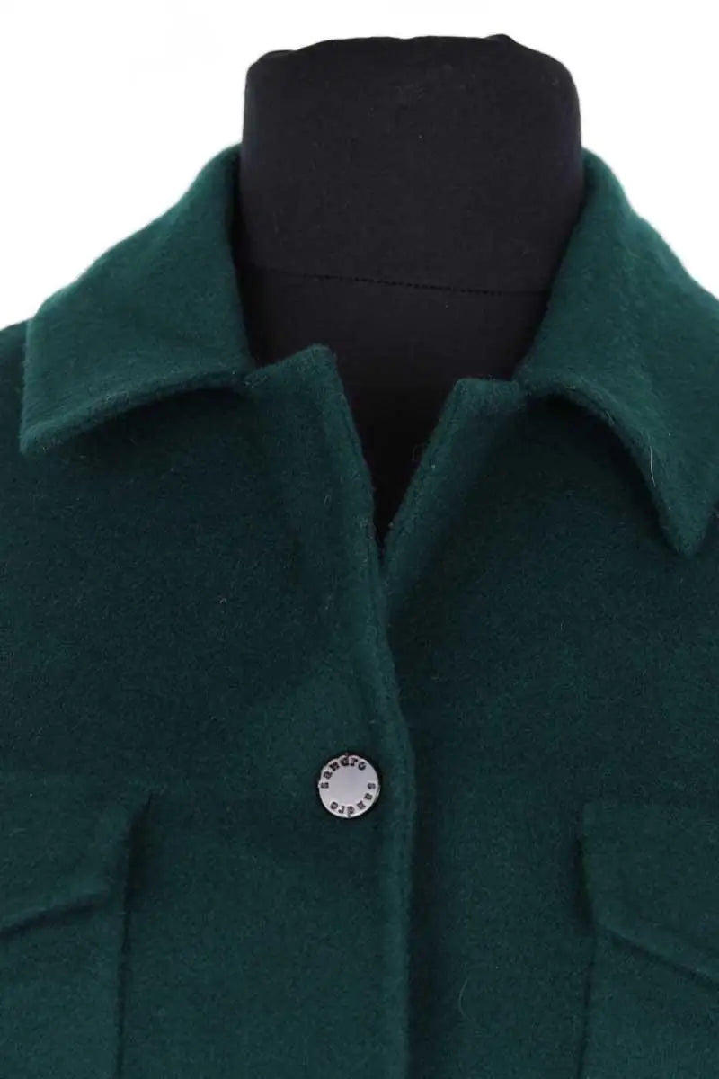 Manteau Sandro Vert en Laine