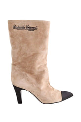 Bottes Chanel Camel en Daim, taille 37 - Seconde Main