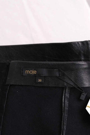 Mini jupe Maje Noir en Cuir