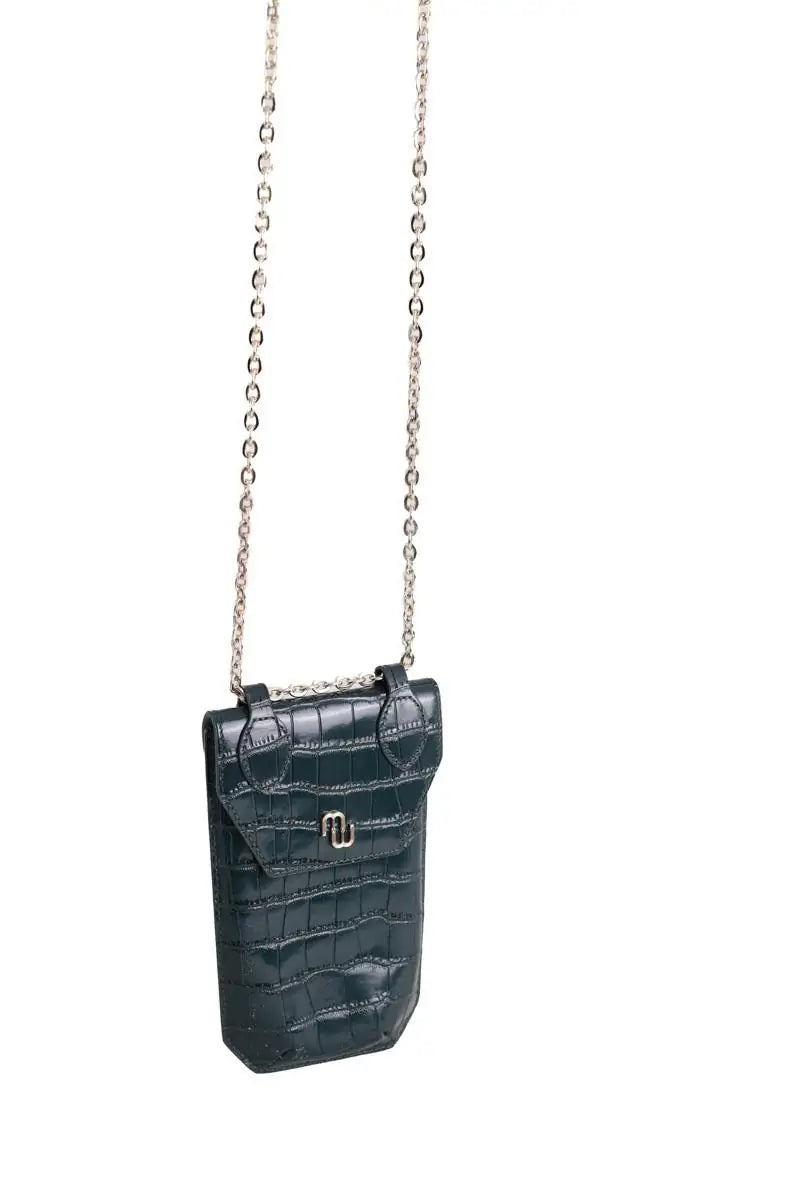 Mini sac Maje Vert en Cuir