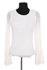 Top Sandro Blanc en Viscose, taille S - Seconde Main