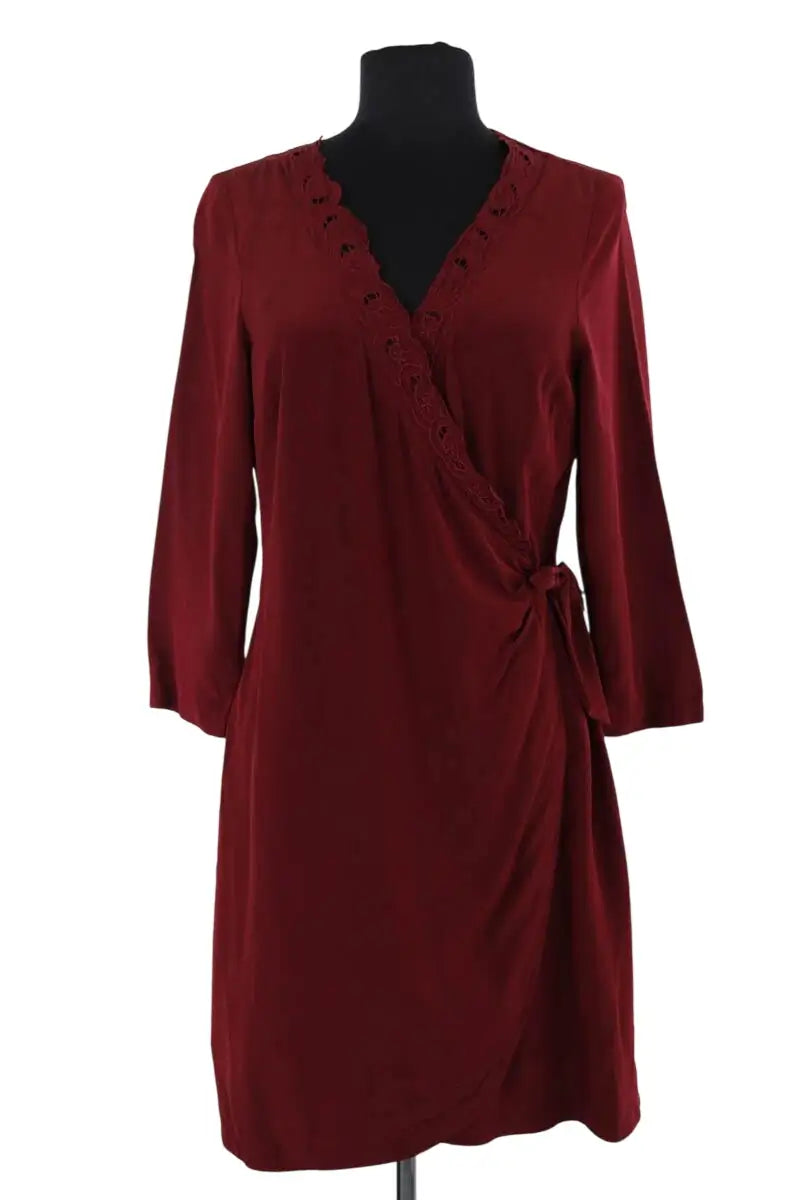 Robe Sézane Bordeaux en Soie, taille M - Seconde Main
