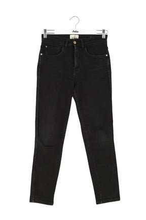 Jean droit Sézane Noir en Coton, taille M - Seconde Main