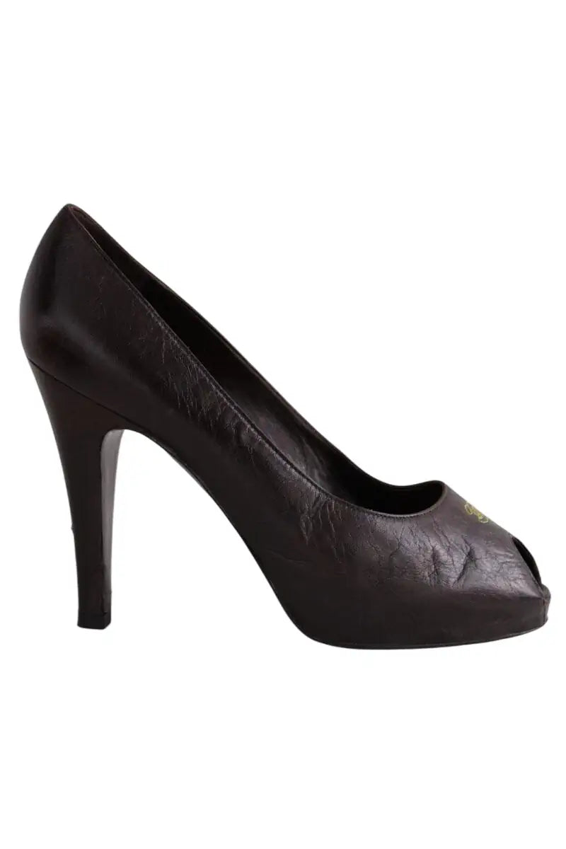Talons Chanel Marron en Cuir, taille 39 - Seconde Main