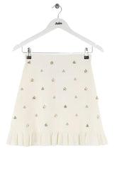 Mini jupe Sandro Blanc en Synthétique, taille XXS - Seconde Main