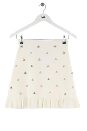 Mini jupe Sandro Blanc en Synthétique, taille XXS - Seconde Main