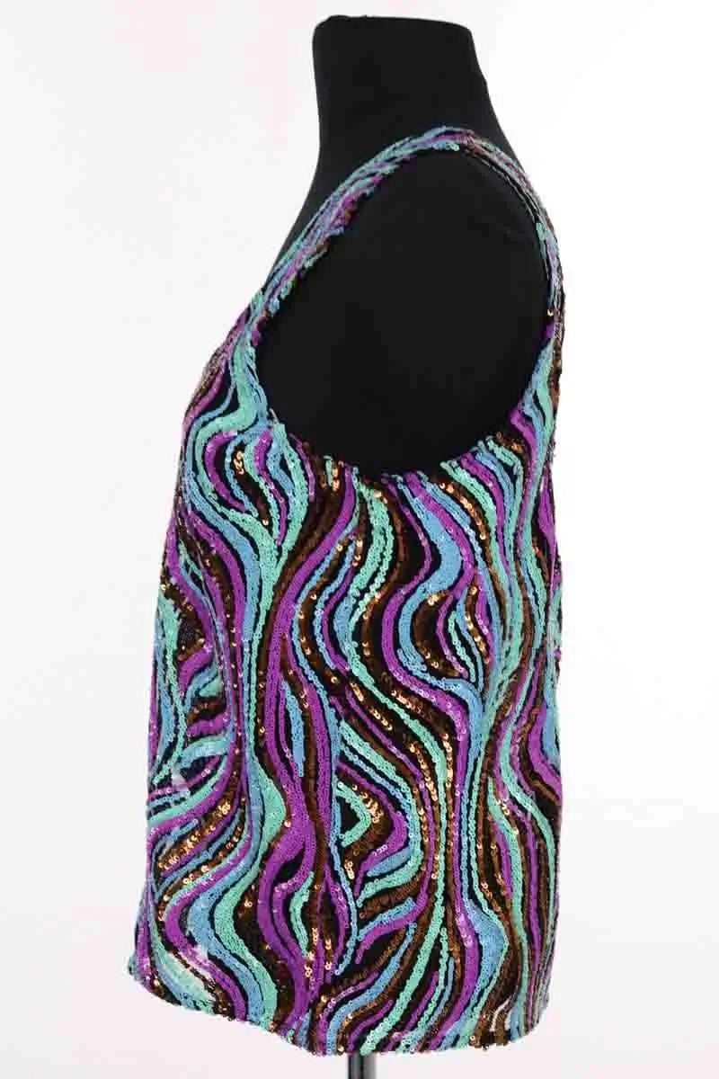 Top sans manche Maje Emilio Multicolore en Paillettes