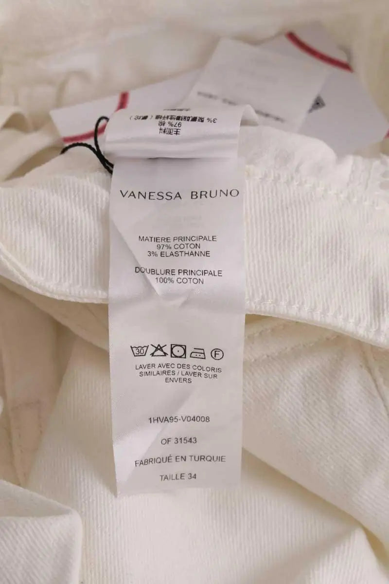 Jean droit Vanessa Bruno Blanc en Coton