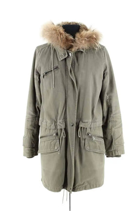 Manteau Berenice Kaki en Fourrure, taille M - Seconde Main