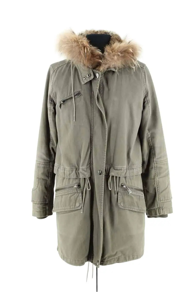 Manteau Berenice Kaki en Fourrure, taille M - Seconde Main
