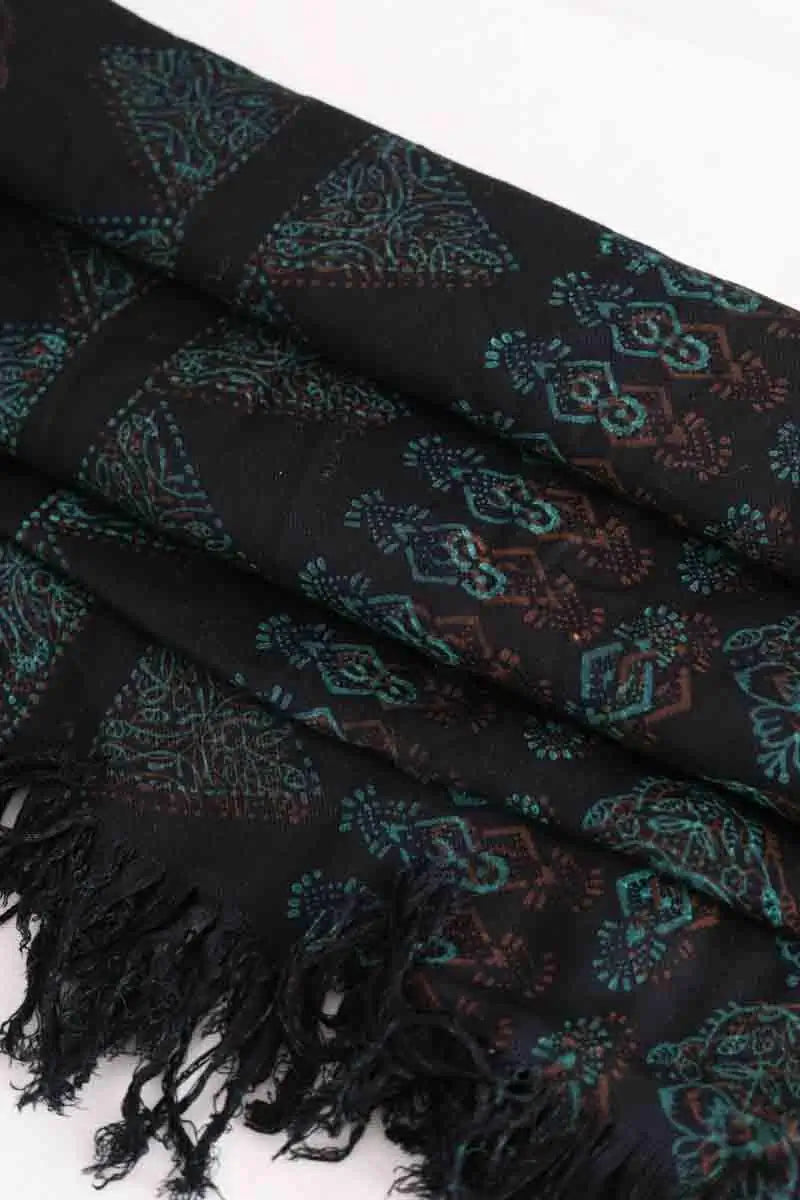 Étole Antik Batik Noir en Coton