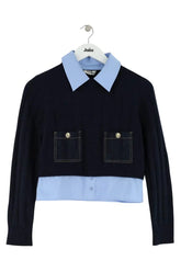 Pull Sandro Marine en Laine, taille XS - Seconde Main